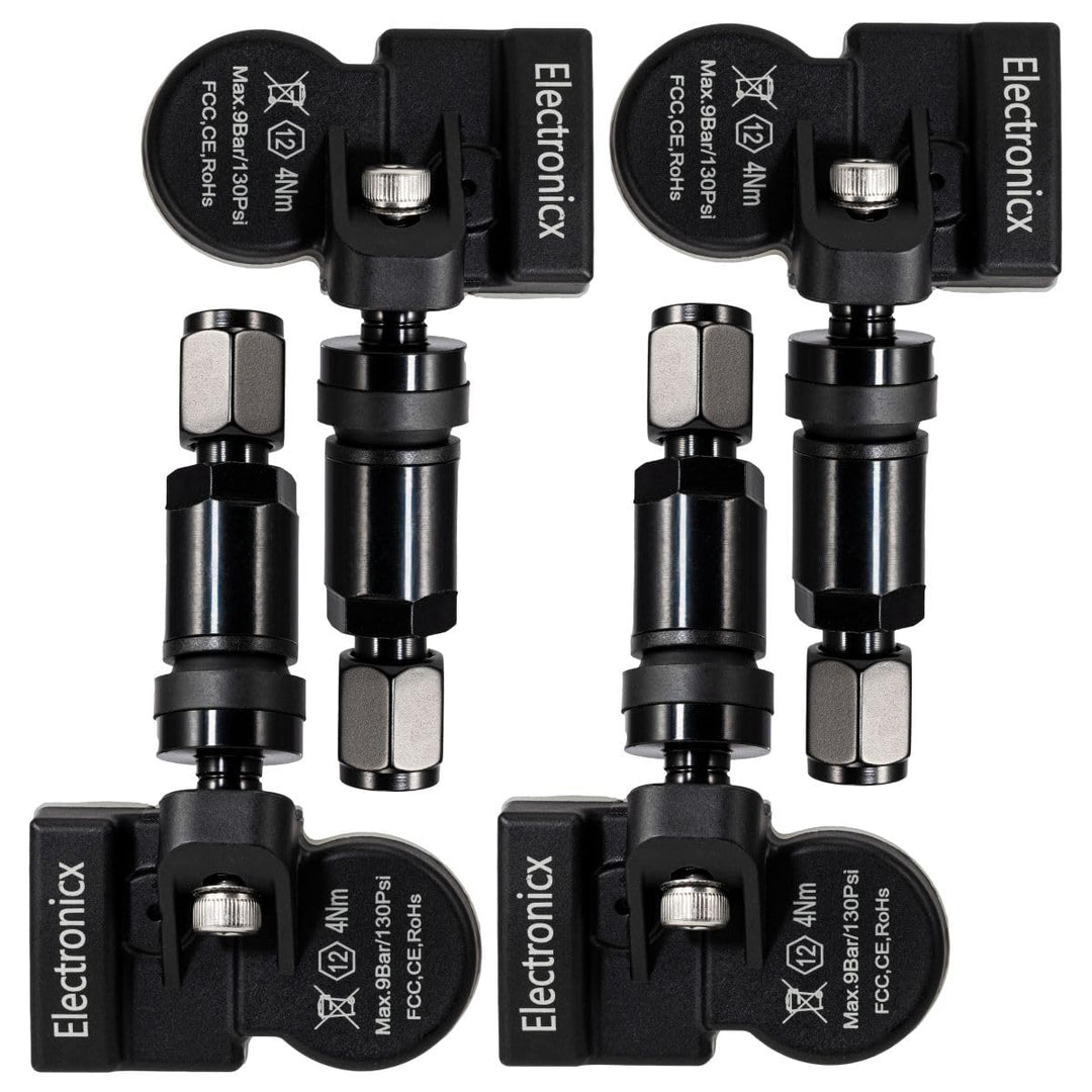 4x RDKS TPMS Reifendrucksensor Reifendruckkontrollsystem Metallventil Schwarz passend für A4 A6 R8 R
