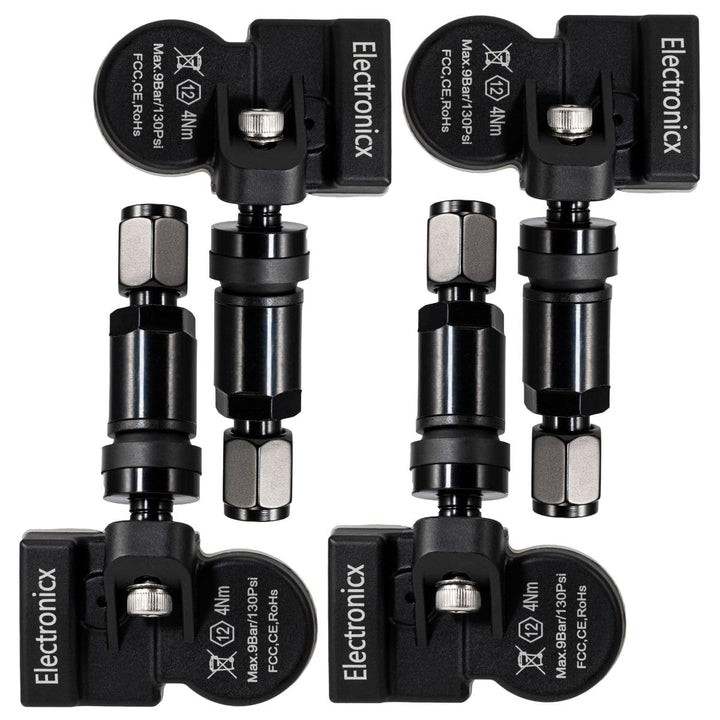 4x RDKS TPMS Reifendrucksensor Reifendruckkontrollsystem Metallventil Schwarz passend für A4 A6 R8 R
