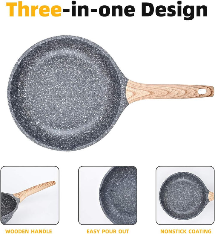 ZUOFENG Antihaft Pfanne Bratpfanne Beschichtet 28cm, Granit Pfannen Nonstick Frying Pan, Beschichtet
