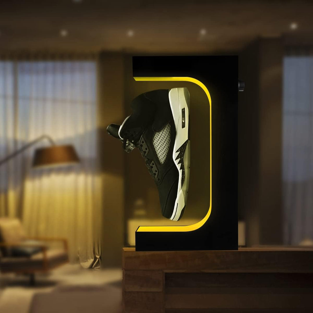 Schwebende Schuh Display Stand, Schwimmende Sneaker Stand mit Fernbedienung 16 Farben LED-Licht roti