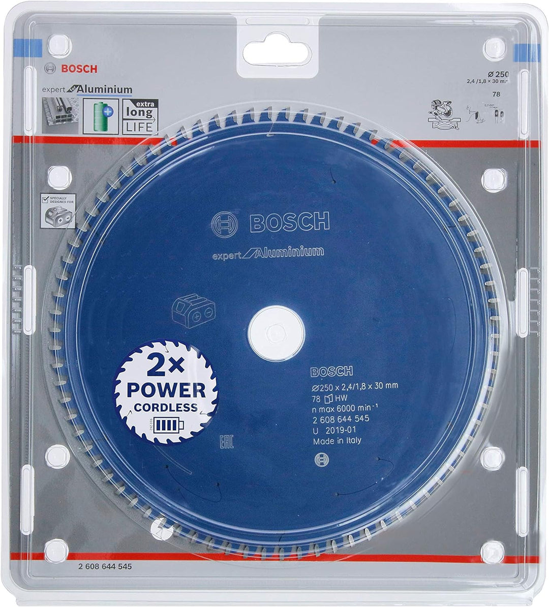 Bosch Professional 1x Kreissägeblatt Expert for Aluminium (Aluminium, Sägeblatt Ø 250 x 30 x 2,4 mm,
