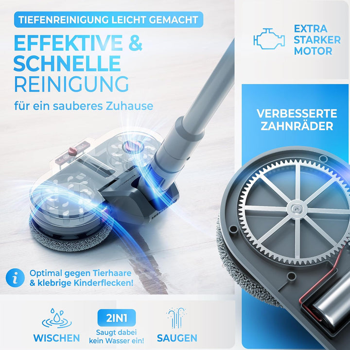 Testsieger - Wischaufsatz für Dyson V6 - elektrischer Staubsauger - Wischmop Aufsatz - Nass und Troc
