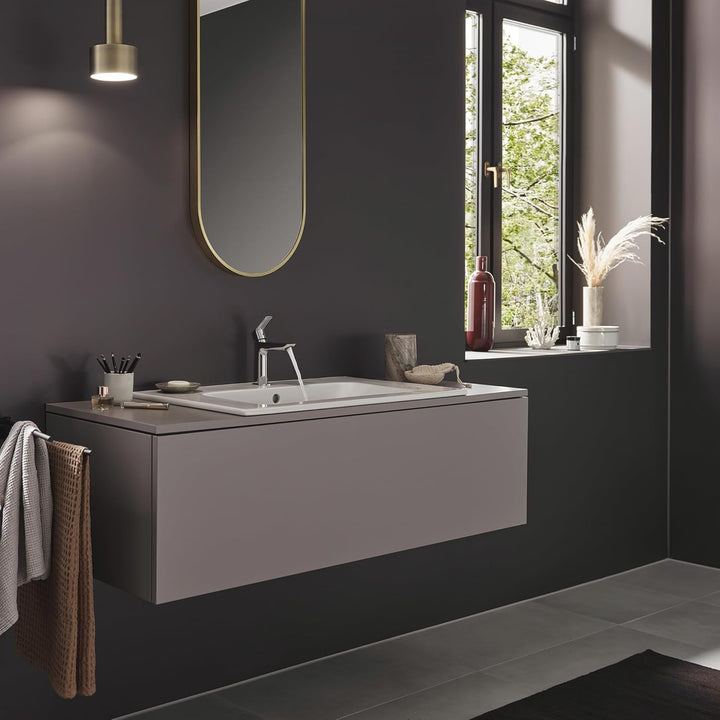hansgrohe Logis Fine - Waschtischarmatur mit Push-Open Ablauf, Wasserhahn Bad mit Auslauf Höhe 110 m