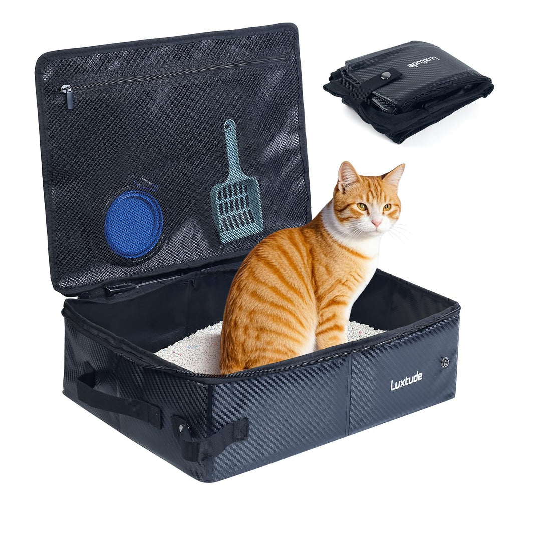 Luxtude Reise-Katzentoilette für Katzen, tragbare Katzentoilette für Katzen (Schwarz, Mitte) Schwarz