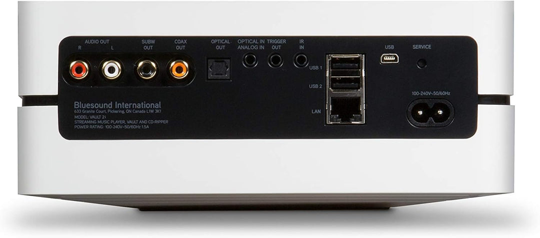 Bluesound Vault 2i High-Res 2TB Netzwerk-Festplatte CD Ripper und Streamer - Weiss - kompatibel mit