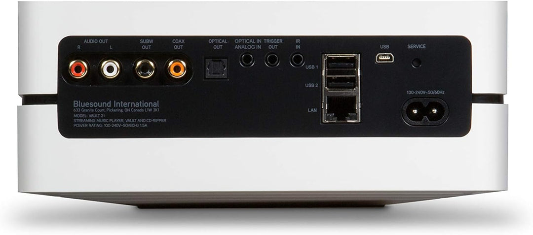 Bluesound Vault 2i High-Res 2TB Netzwerk-Festplatte CD Ripper und Streamer - Weiss - kompatibel mit