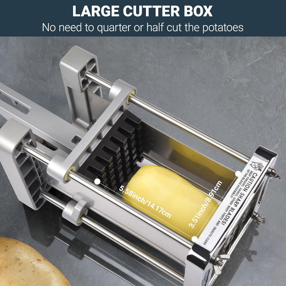 Sopito Pommesschneider, Pommes Frites Schneider Edelstahl Professioneller French Fries Cutter mit 6x