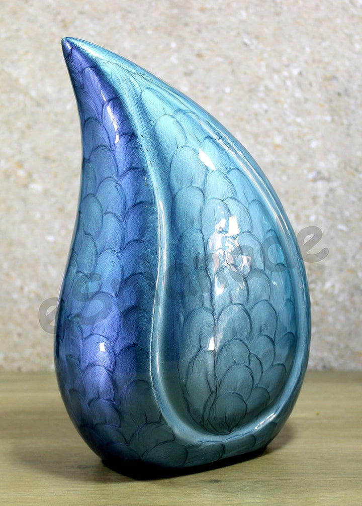 eSplanade Teardrop Cremation Urn Memorial Container Jar Pot | Cremation urn | Metal urn | Burial urn