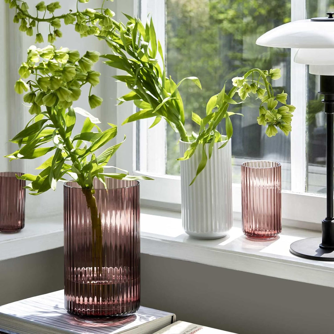 Lyngby Porcelæn Vase H15.5 cm Lyngby aus mundgeblasenem Glas zeitlos, rot H15,5 cm Burgundy, H15,5 c