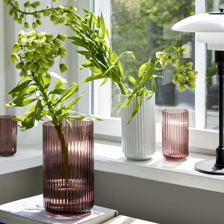 Lyngby Porcelæn Vase H15.5 cm Lyngby aus mundgeblasenem Glas zeitlos, rot H15,5 cm Burgundy, H15,5 c