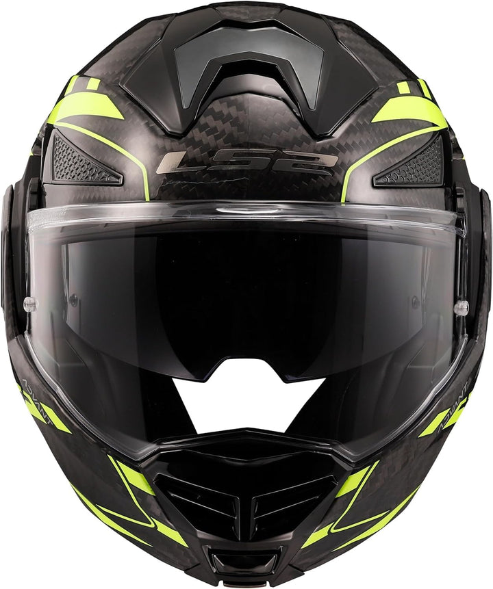 LS2, Klapphelm Motorrad ADVANT X Carbon Future Gloss H-V Yellow, XXL, XXL