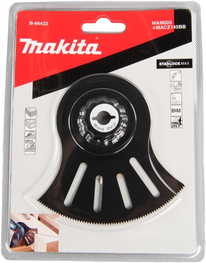 Makita B-66422 Starlock Max BiM Segmentsägeblatt 100 mm MAM003 wood and metal, für Holz, Holz mit Na