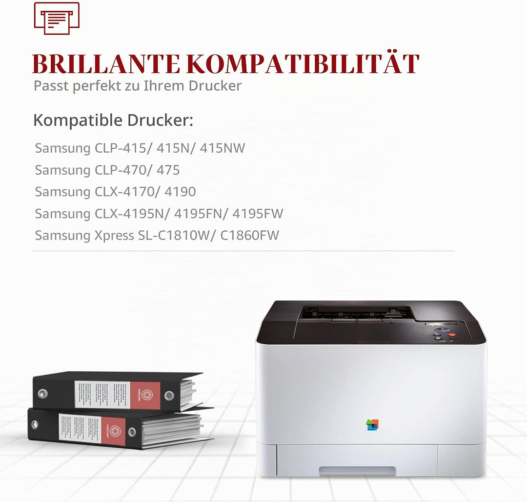 Toner Kingdom CLT-504S Tonerkartusche Kompatibel für Samsung CLT-P504C mit Xpress C1860FW C1810W CLX