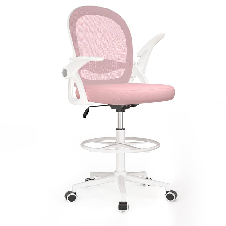 Naspaluro Bürostuhl mit Fussstützenring, Ergonomischer Schreibtischstuhl mit Atmungsaktiv Netzbespan