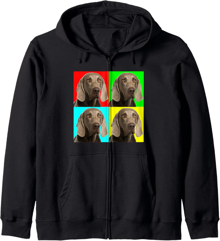 Pop Art Dog Weimaraner Kapuzenjacke