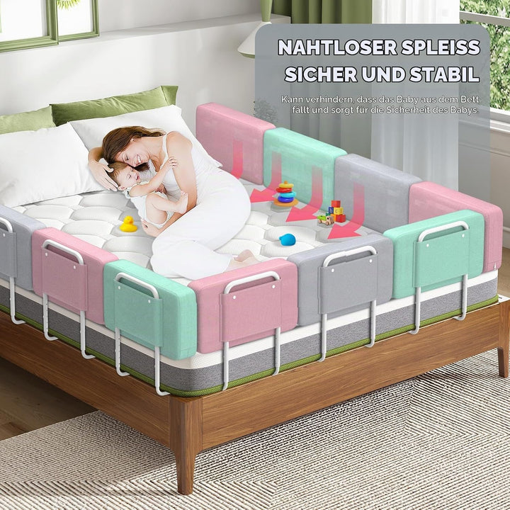 Kidsgigglz Bettgitter 50cm，Bettschutzgitter für Kinder，Rausfallschutz Bett，Baby Bettschutzgitter，Höh
