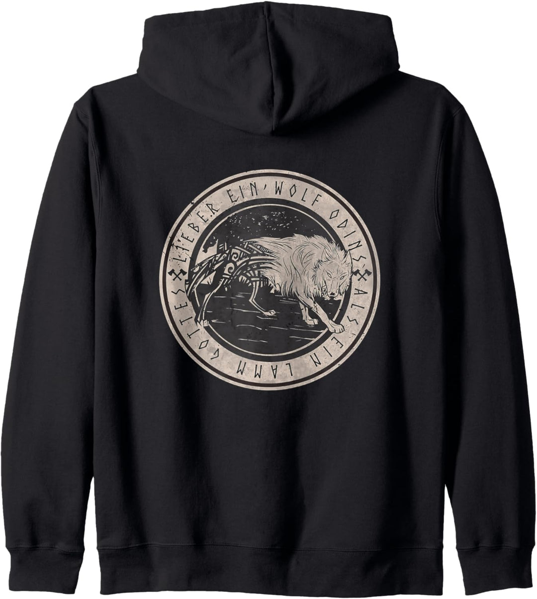 Nordische Mythologie Odin Wolf Valhalla (Zurück) Kapuzenjacke
