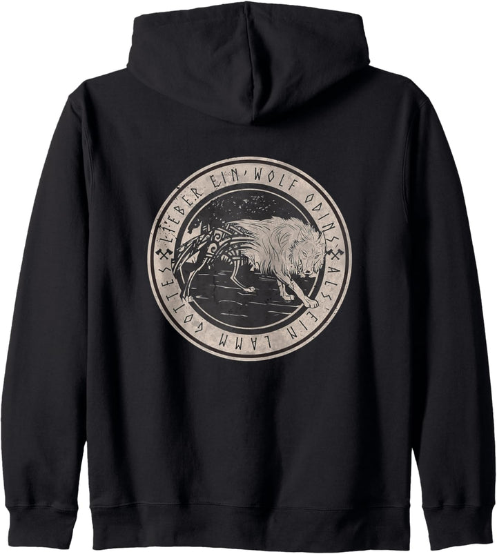 Nordische Mythologie Odin Wolf Valhalla (Zurück) Kapuzenjacke