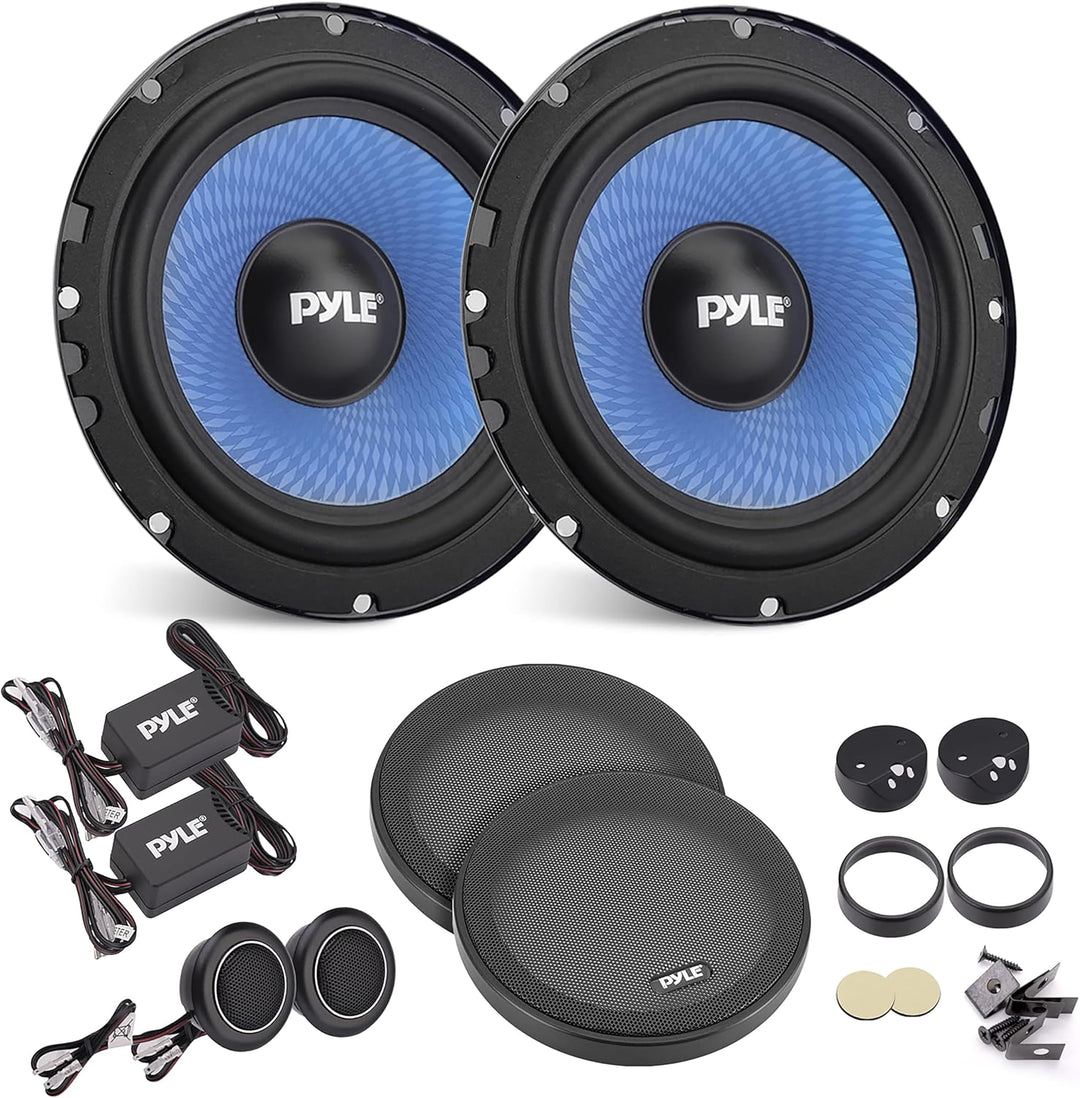 Pyle Auto Lautsprecher Set 15,2 cm x 20,3 cm, 3-Wege Lautsprecher Boxen, 360W, 91 dB, Einbaulautspre