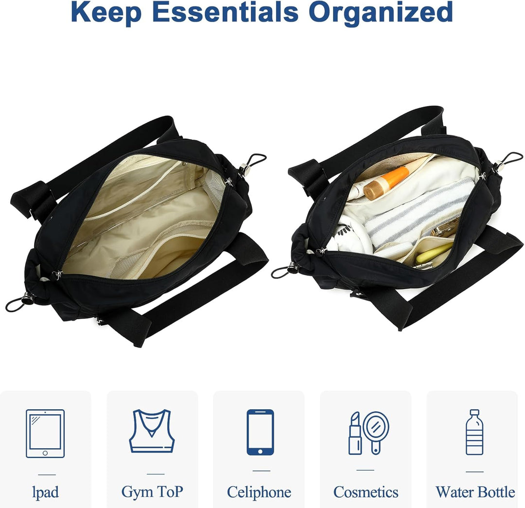 LEDAOU Mini Sporttasche für Damen, Kleiner gepolsterter Turnbeutel mit Nassfach und Münztasche, Leic