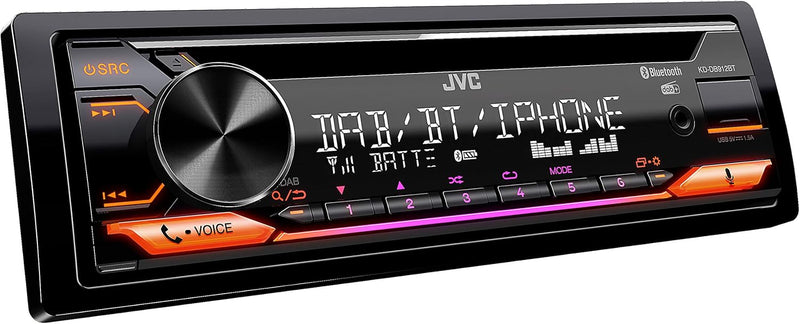 JVC KD-DB622BT CD-Autoradio mit DAB+ und Bluetooth Freisprecheinrichtung (Soundprozessor, USB, AUX-I