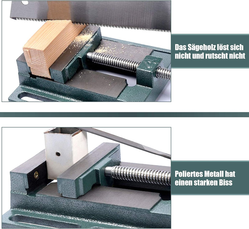 Maschinenschraubstock, 110 mm Gusseisen Werkbank Bohrmaschinen Schraubstock mit Führungsdesign der G