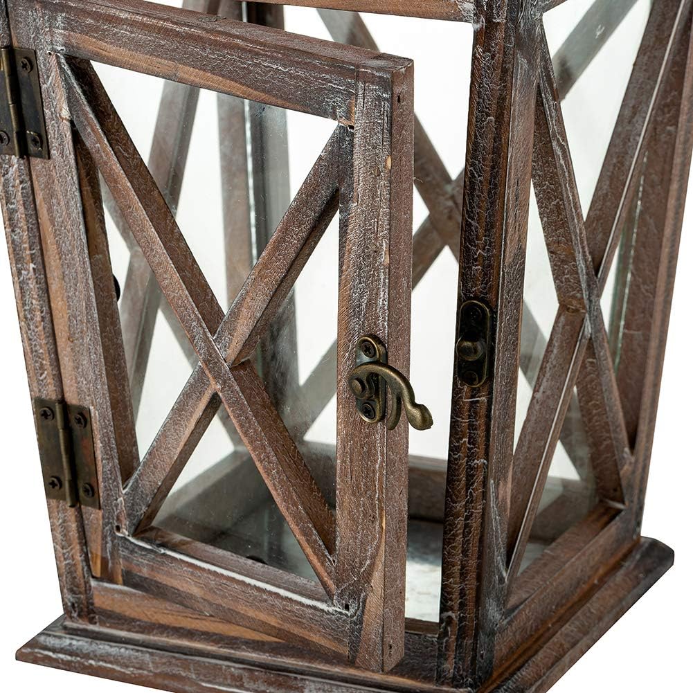 NUPTIO Laternen Holzlaterne Deko Holz: Laterne Wohnzimmer Holzlaternen Vintage Dekolaterne Kerzenhal