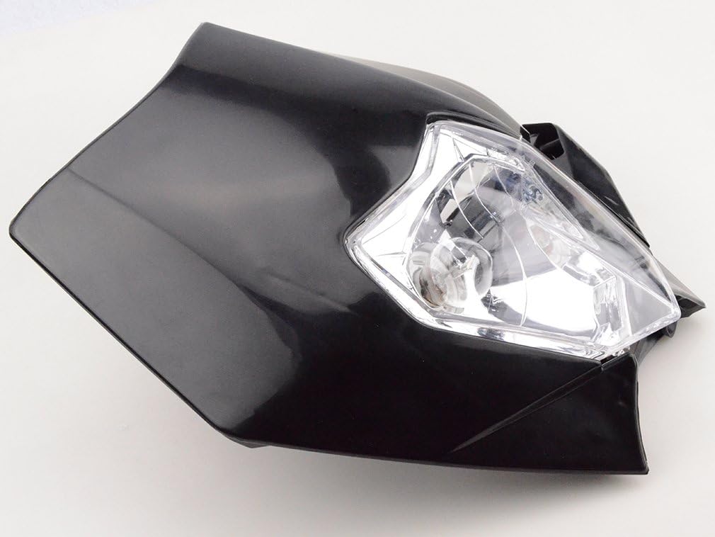 GOOFIT schwarz 12V 35W Scheinwerfer Frontscheinwerfer Lichtmaske mit Front Verkleidung Ersatz für Mo