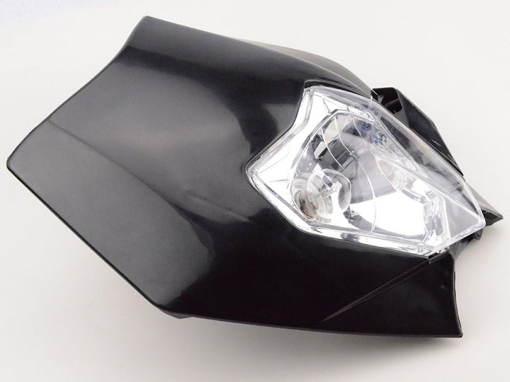 GOOFIT schwarz 12V 35W Scheinwerfer Frontscheinwerfer Lichtmaske mit Front Verkleidung Ersatz für Mo