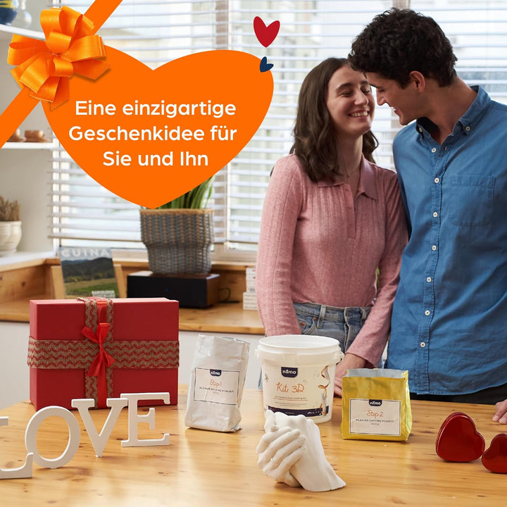 Handabdruck Set für Paare 3D Handabdruck Set für 2 Erwachsenen Hände Jahrestag Geschenk für Sie und