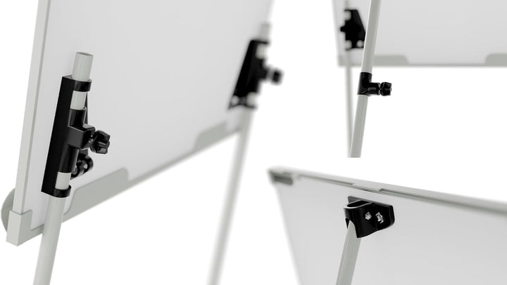 ALLboards Flipchart 100x70cm, Stativ, Dreibeinig, Höhenverstellbar, Whiteboard Magnettafel Magnetisc