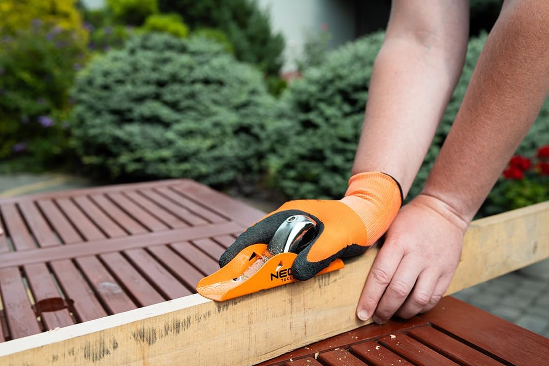 NEO TOOLS Handhobel 163x45mm – Präzisions-Holzhobel aus Gusseisen mit 42mm Klinge aus 65MN Stahl, ve
