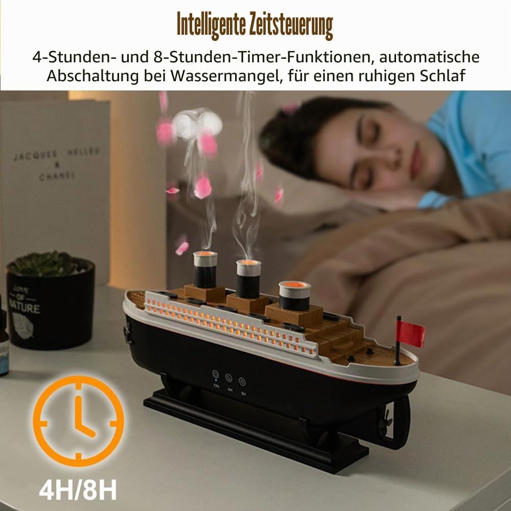 Aroma Luftbefeuchter, Simulierter Schiffsbefeuchter, Quallennebel Aromadiffusor, Schiffsmodell, Arom