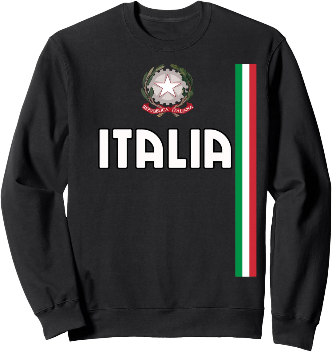 Italia Sports-style Italian Flag and Emblem Design Sweatshirt