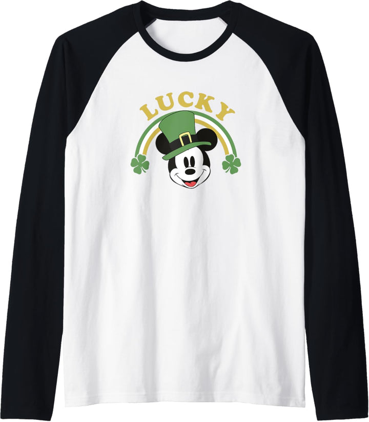 Disney Mickey And Friends St. Patrick's Tag Lucky Mickey Raglan