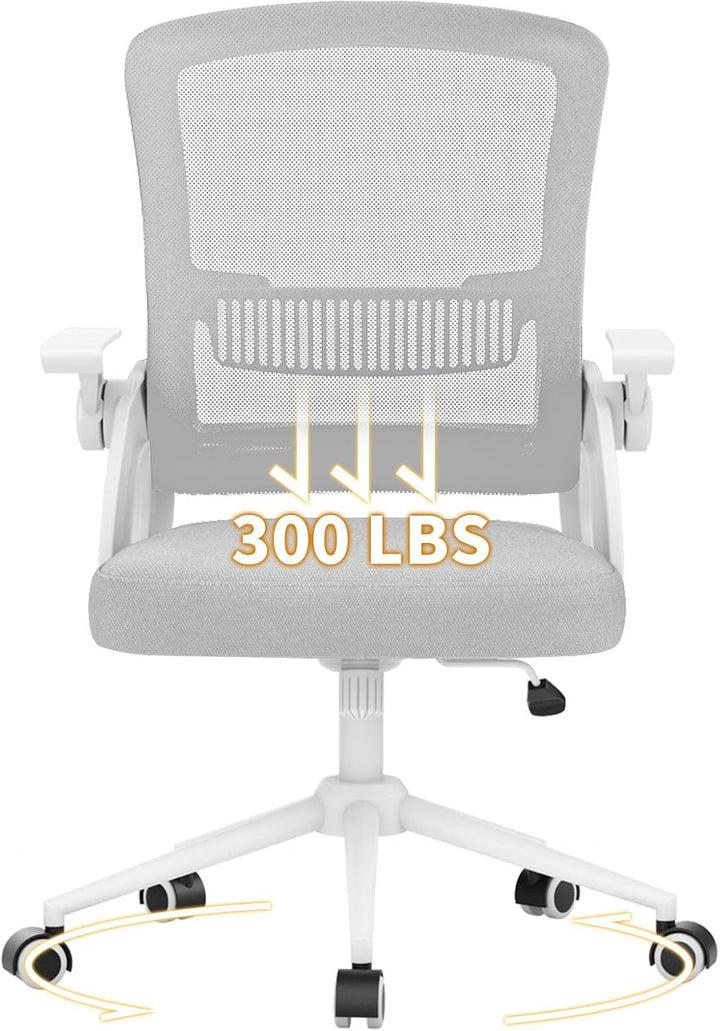 naspaluro Bürostuhl mit Hochklappbare Armlehnen, Schreibtischstuhl Ergonomisch, Drehstuhl mit Netzbe