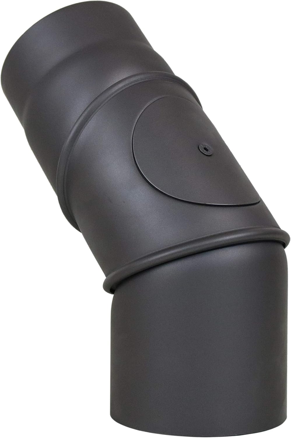 LANZZAS Ofenrohr Bogen 0-90° Grad verstellbar mit Tür, im Durchmesser, DN Ø 150 mm, Farbe: gussgrau