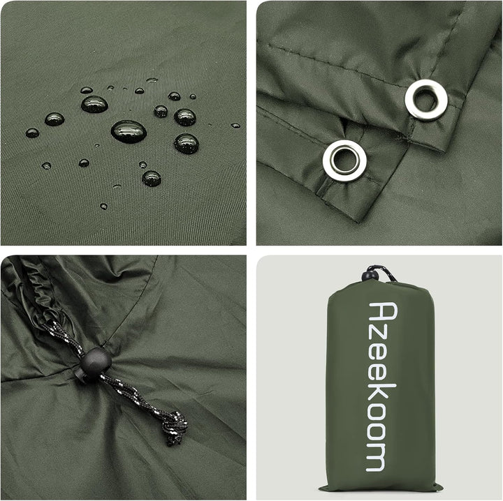 Azeekoom Regenjacke Regenponcho, Regenmantel Wasserdicht Unisex Camping Zelt Campingdecke 3 in 1 Mul