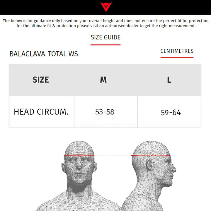 Dainese - Thermo Balaclava, Motorrad Sturmhaube Winter, Warme und isolierende Sturmmaske, Winddichte
