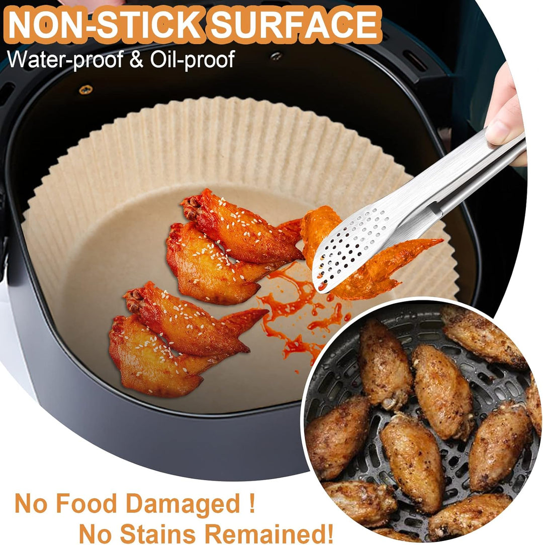 AiQInu Backpapier für Heissluftfritteuse, Airfryer Backpapier Rund 16cm 200 Stück BPA-frei Wasserdic