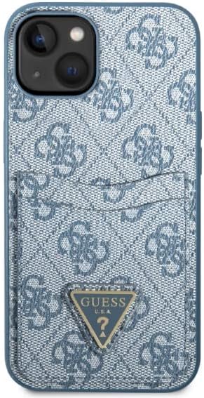 Guess GUHCP13SP4TPB Hülle für iPhone 13 Mini 5,4" blau/Blue hardcase 4G Triangle Logo Cardslot