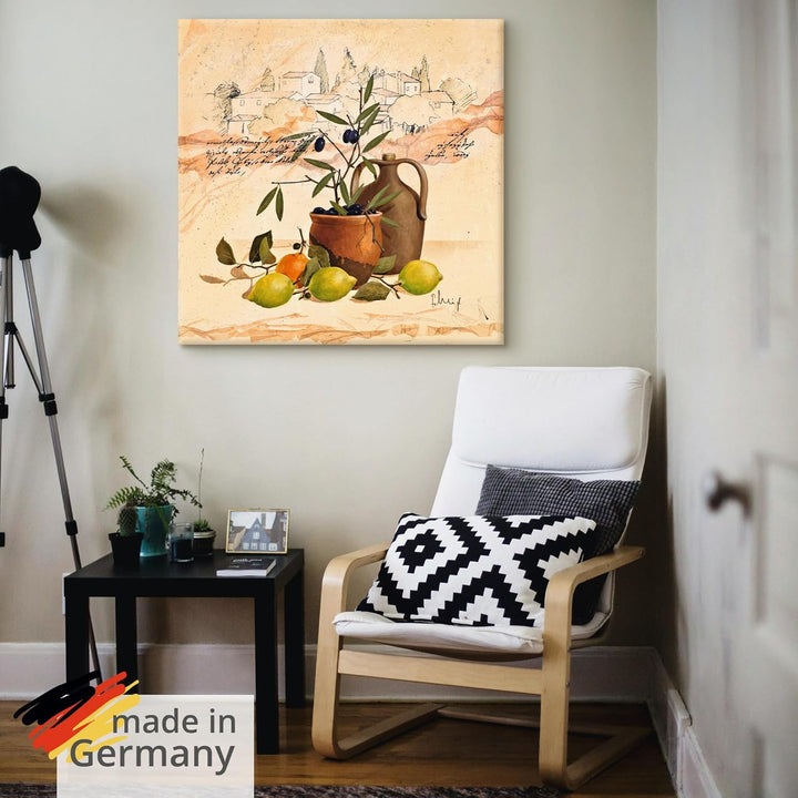 ARTland Leinwandbilder Wandbild Bild auf Leinwand 100x100 cm Wanddeko Toskana Italien Landschaft Sti