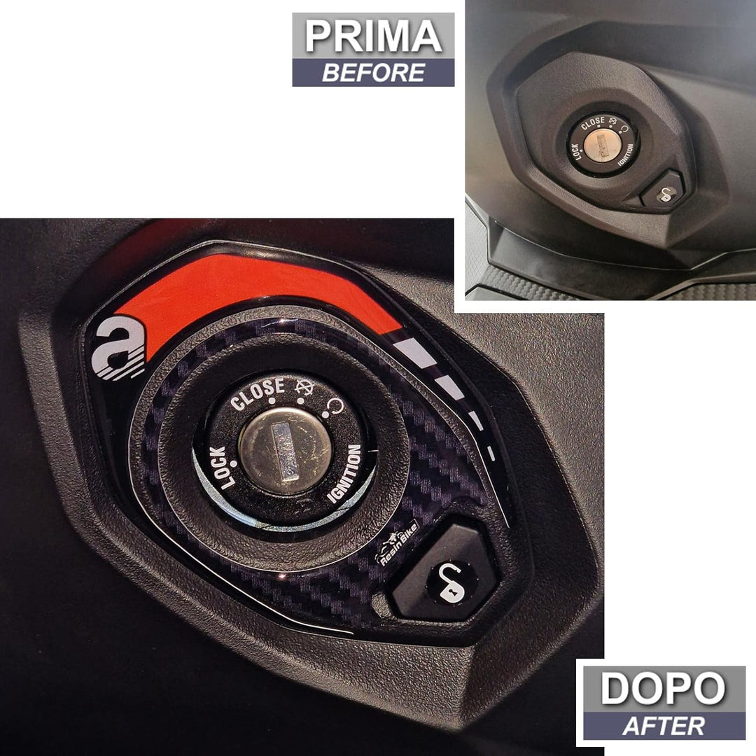 Resin Bike Aufkleber Motorrad Kompatibel Mit Aprilia SR 125-200 2022-2026. Schlüsselzone vor Stössen