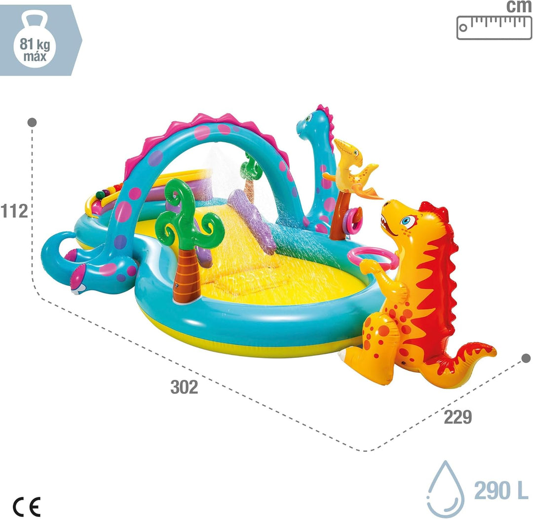 Intex Dinoland Play Center Aufblasbares Wasserspielzentrum, verschiedene Modelle (mit und ohne Vulka