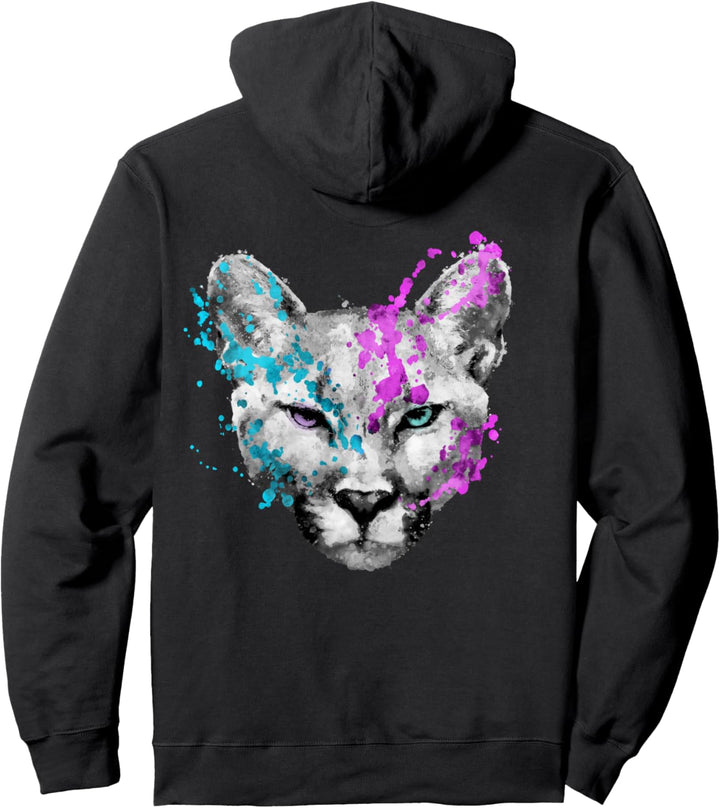 Aquarell Berglöwe Künstler Cougar Grafik malt tier Pullover Hoodie
