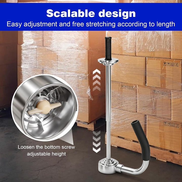 Stretchfolienspender, Manueller Abroller Stretchfolie für Rollen, Handabroller für Stretchfolie, Höh
