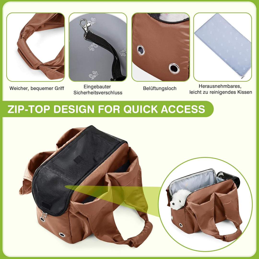 ALLSOPETS Hundetasche Leichte FaltbareTragetasche mit Sicherheitsleine Hände Frei Reisetasche Schult