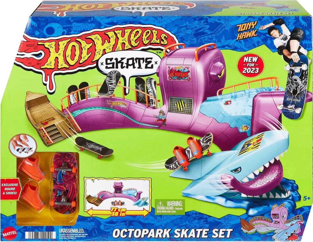 Hot Wheels Skate Octopark Skate-Set - Grind-Rails, Quarter-Pipes, Haikopf, Exklusives Fingerboard un