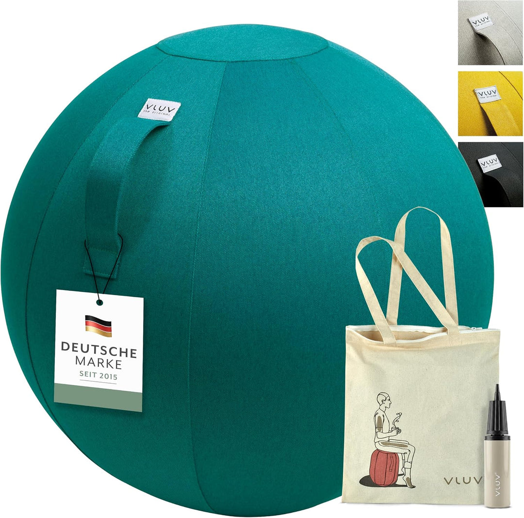 VLUV LEIV Stoff-Sitzball 60cm - 65cm Dark Petrol, 60cm - 65cm Dark Petrol