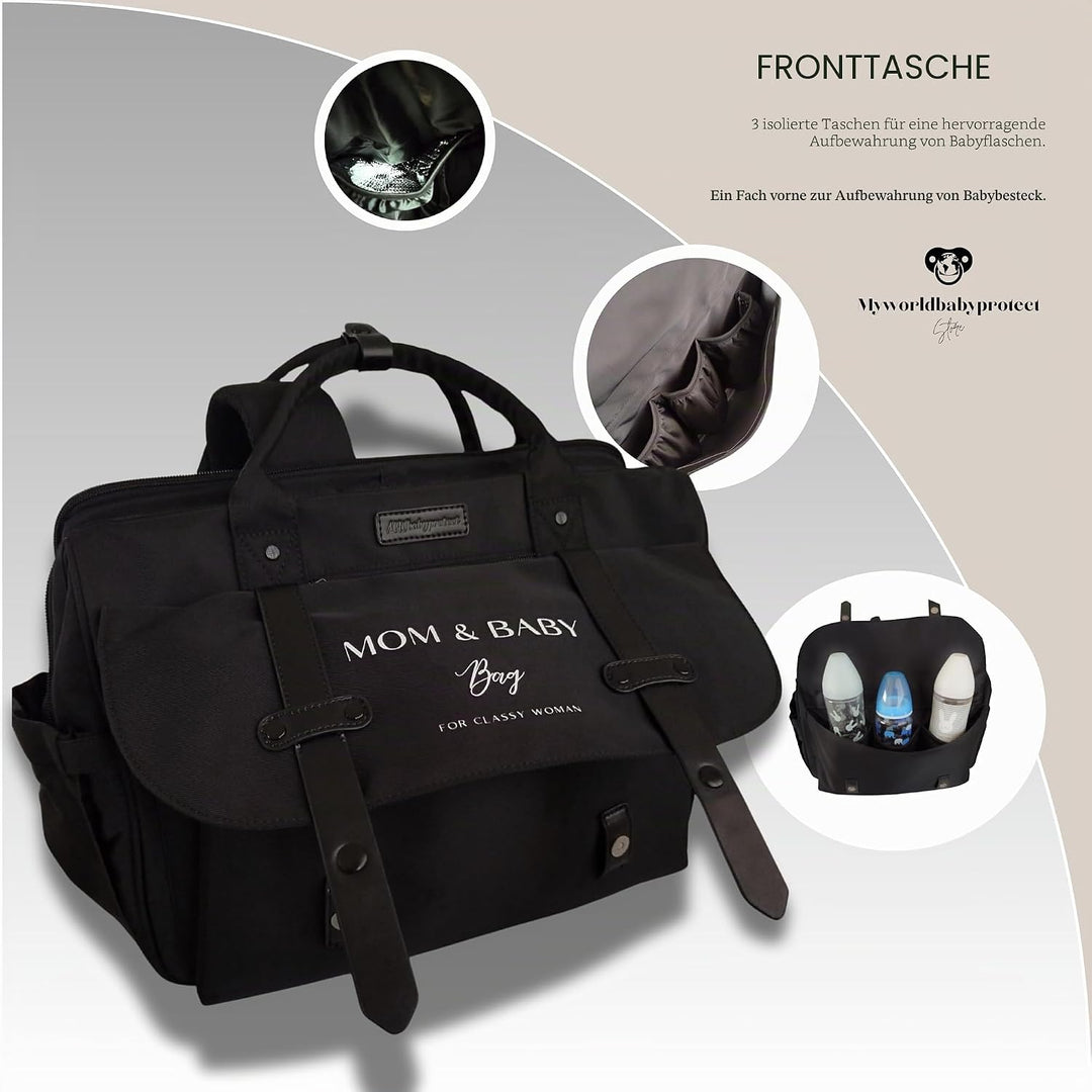 Wickelrucksack für Baby Mädchen &amp; Jungen, MOM&amp;BABY BAG Wickeltasche, Handtasche für Mama &amp; Baby, Was